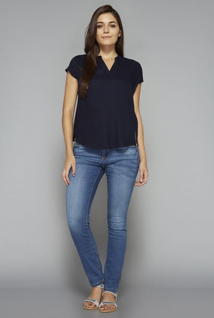 LOV by Westside Navy Pluto Blouse LOV by Westside Navy Pluto Blouse