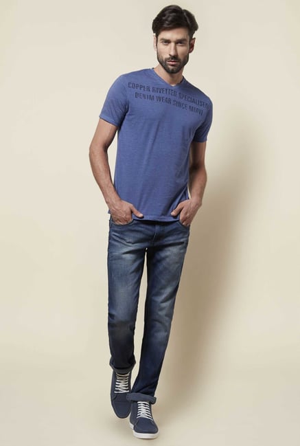 Zudio Indigo Slim Fit Trap Jeans Zudio Indigo Slim Fit Trap Jeans
