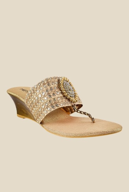 Metro Golden T-Strap Wedges Metro Golden T-Strap Wedges