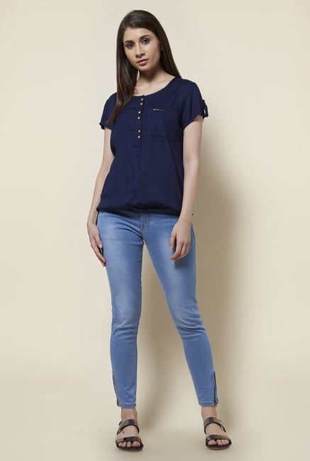 Zudio Navy Lotto Blouse Zudio Navy Lotto Blouse