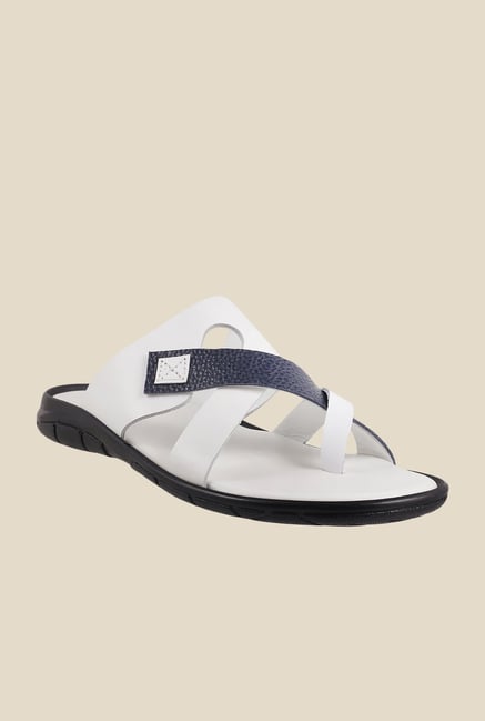 Metro White & Navy Toe Ring Sandals Metro White & Navy Toe Ring Sandals