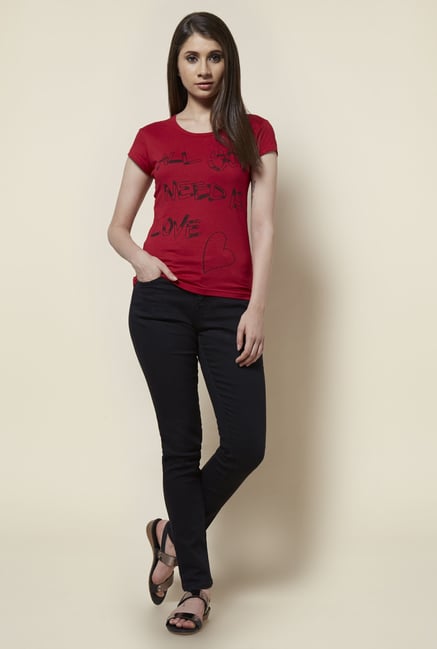 Zudio Red Printed T Shirt Zudio Red Printed T Shirt