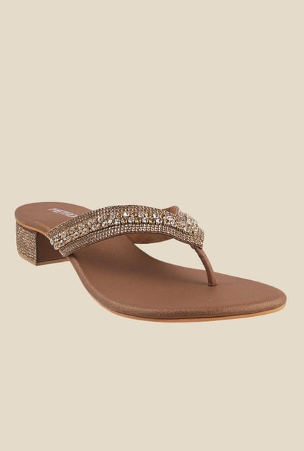 Metro Antique Gold Thong Sandals Metro Antique Gold Thong Sandals