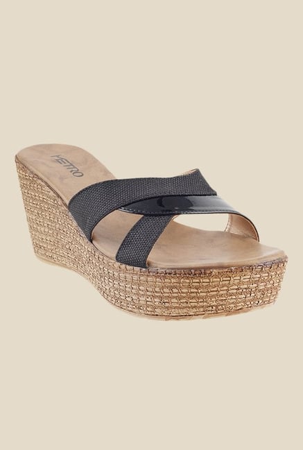 Metro Black Wedge Heeled Sandals Metro Black Wedge Heeled Sandals