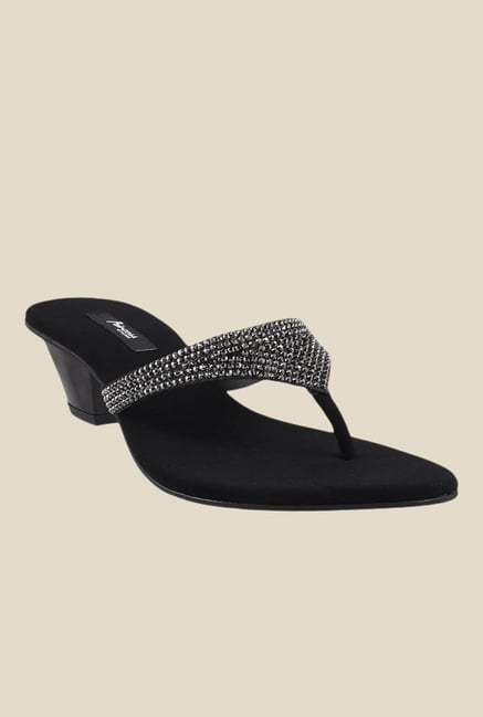 Princess by Metro Black & Silver Thong Sandals Princess by Metro Black & Silver Thong Sandals