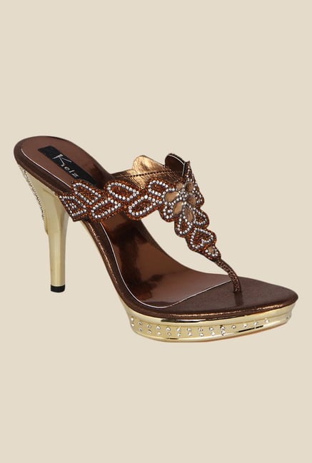 Kielz Copper T-Strap Stilettos Kielz Copper T-Strap Stilettos