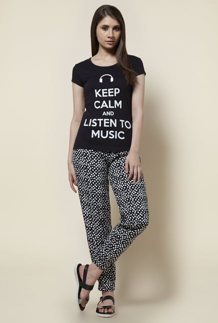 Zudio Black Printed T Shirt Zudio Black Printed T Shirt