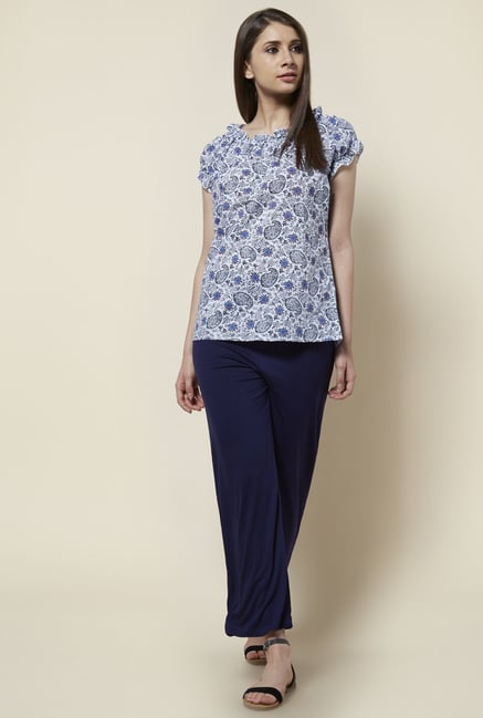 Zudio White Paisley Print Blouse Zudio White Paisley Print Blouse