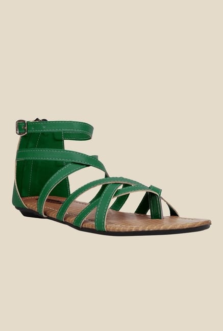 Kielz Green Ankle Strap Sandals Kielz Green Ankle Strap Sandals