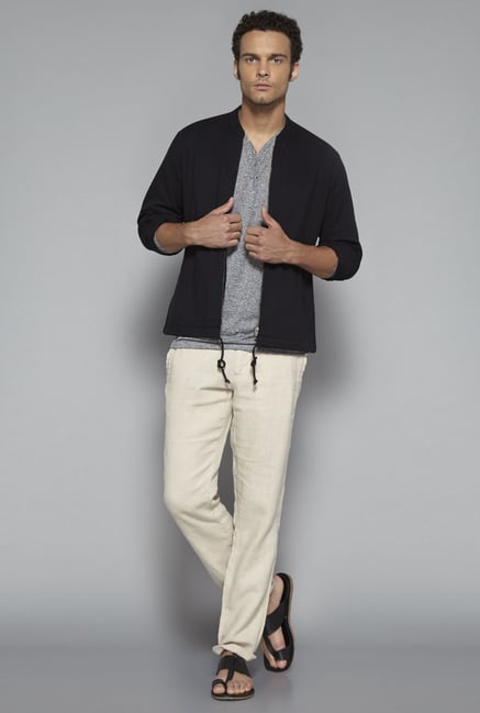 ETA by Westside Black Slim Fit Jacket ETA by Westside Black Slim Fit Jacket