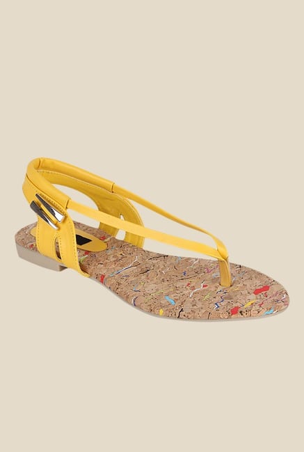 Kielz Yellow Sling Back Sandals Kielz Yellow Sling Back Sandals