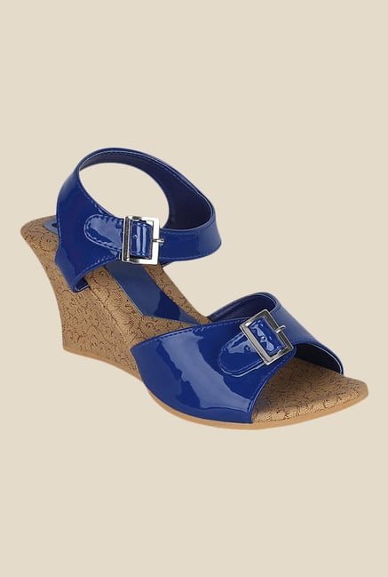 Kielz Blue Ankle Strap Wedges Kielz Blue Ankle Strap Wedges