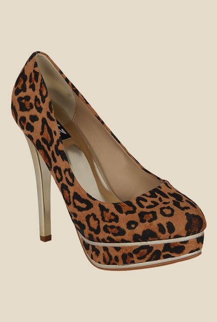 Kielz Brown & Black Stiletto Heeled Pumps Kielz Brown & Black Stiletto Heeled Pumps