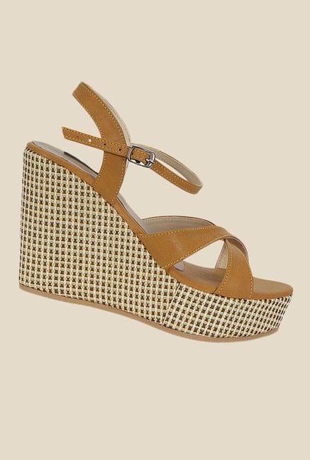 Kielz Ochre Ankle Strap Wedges Kielz Ochre Ankle Strap Wedges