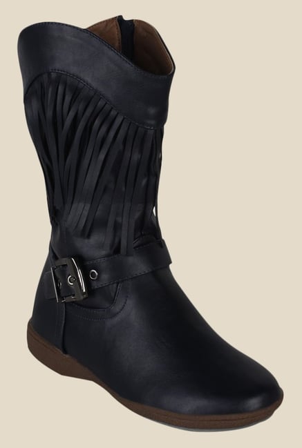 Kielz Navy Flat Booties Kielz Navy Flat Booties