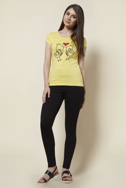 Zudio Yellow Printed T Shirt Zudio Yellow Printed T Shirt