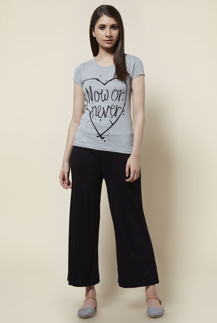 Zudio Grey Printed T Shirt Zudio Grey Printed T Shirt