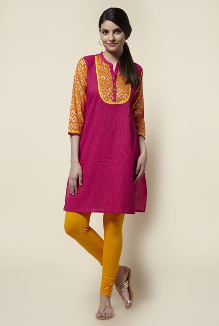 Zudio Fuchsia Printed Kurta Zudio Fuchsia Printed Kurta