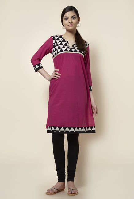 Zudio Pink Printed Kurta Zudio Pink Printed Kurta