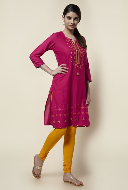 Zudio Fuchsia Printed Kurta Zudio Fuchsia Printed Kurta