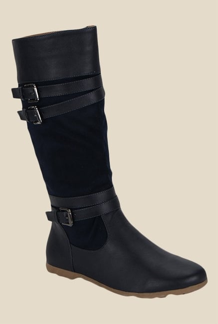 Kielz Navy & Black Flat Booties Kielz Navy & Black Flat Booties
