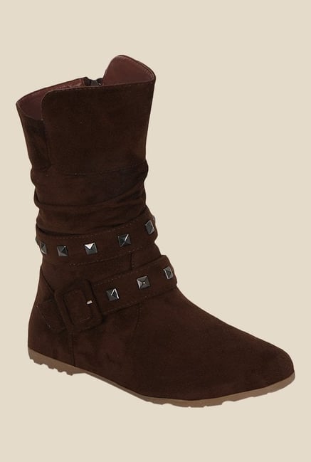 Kielz Brown Flat Booties Kielz Brown Flat Booties