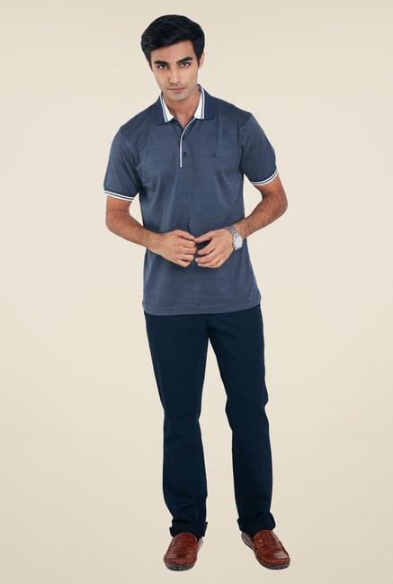 Raymond Blue Self Print T Shirt Raymond Blue Self Print T Shirt
