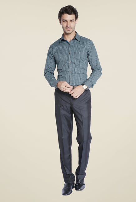 Park Avenue Teal Printed Shirt Park Avenue Teal Printed Shirt