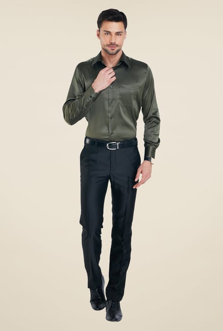 Raymond Olive Solid Shirt Raymond Olive Solid Shirt