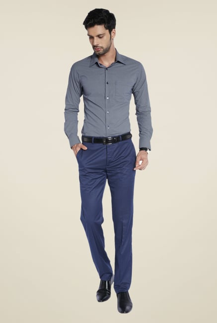 Raymond Navy Printed Shirt Raymond Navy Printed Shirt