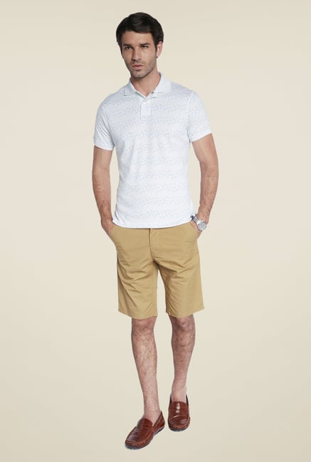 Parx White Print Cotton T Shirt Parx White Print Cotton T Shirt