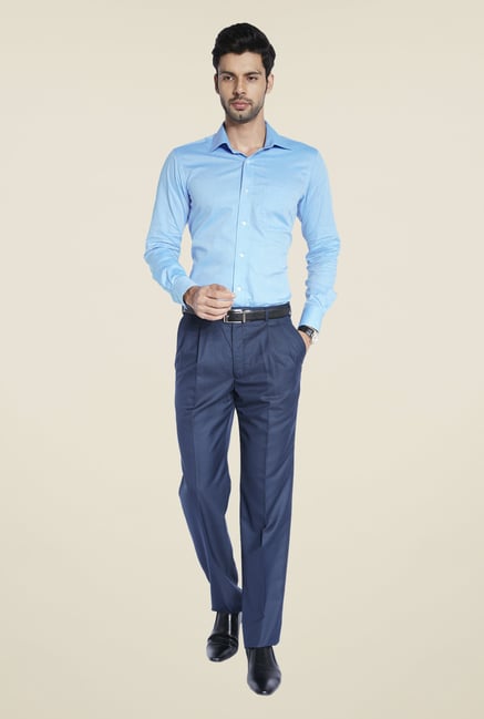 Raymond Blue Self Print Shirt Raymond Blue Self Print Shirt