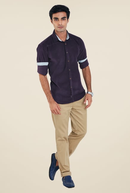 Park Avenue Purple Solid Shirt Park Avenue Purple Solid Shirt