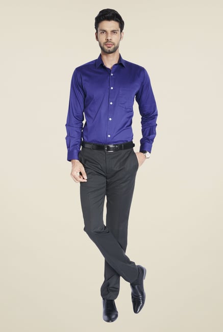 ColorPlus Royal Blue Solid Shirt ColorPlus Royal Blue Solid Shirt
