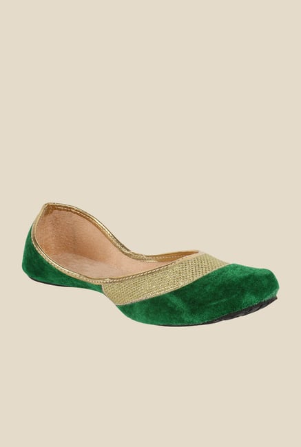 Sassily Green & Golden Jutti Shoes Sassily Green & Golden Jutti Shoes