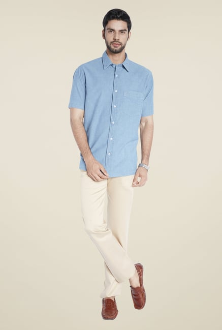 ColorPlus Blue Solid Shirt ColorPlus Blue Solid Shirt