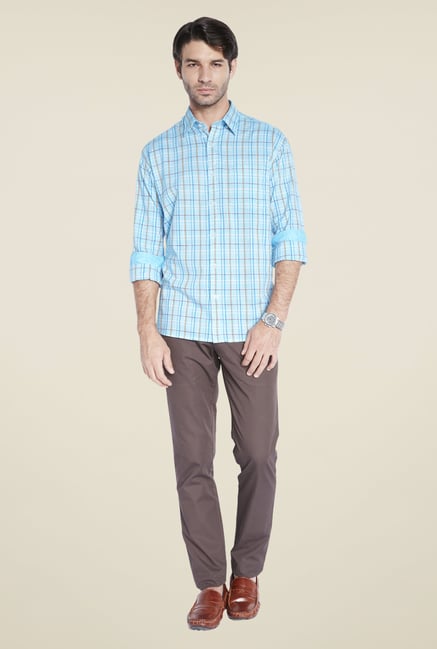 ColorPlus Turquoise Checks Shirt ColorPlus Turquoise Checks Shirt