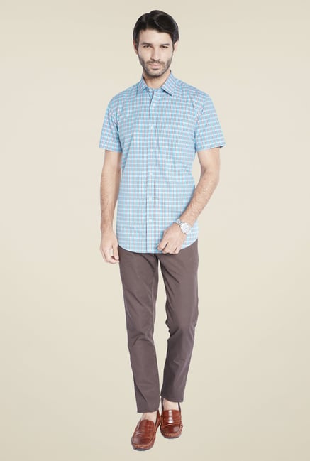 ColorPlus Turquoise Checks Shirt ColorPlus Turquoise Checks Shirt