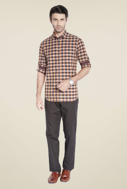 ColorPlus Brown Checks Shirt ColorPlus Brown Checks Shirt