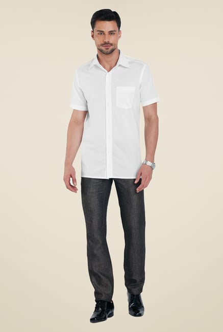 Park Avenue White Solid Shirt Park Avenue White Solid Shirt