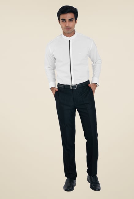 Park Avenue White Solid Shirt Park Avenue White Solid Shirt