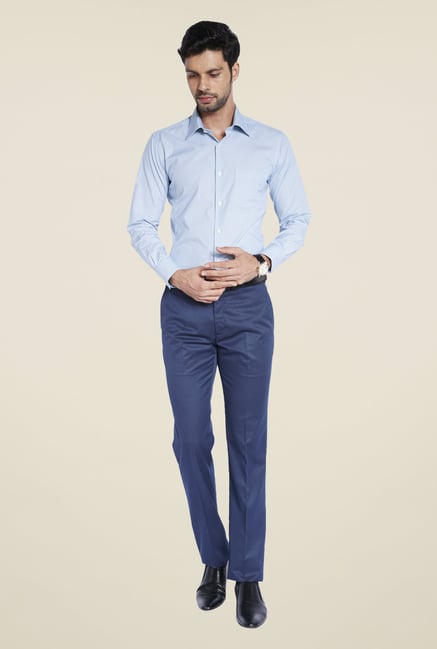 Raymond Blue Self Print Shirt Raymond Blue Self Print Shirt