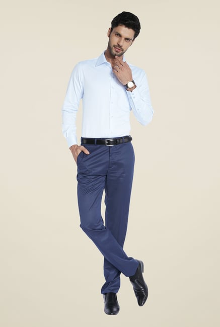 Raymond Blue Self Print Shirt Raymond Blue Self Print Shirt