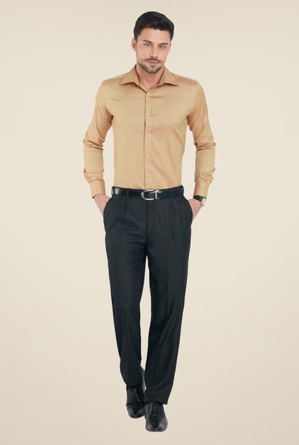 Raymond Black Solid Trousers Raymond Black Solid Trousers