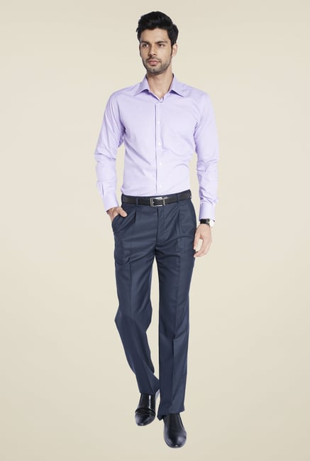 Raymond Blue Solid Trousers Raymond Blue Solid Trousers