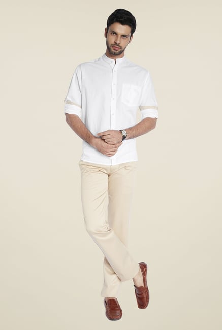 ColorPlus White Solid Shirt ColorPlus White Solid Shirt