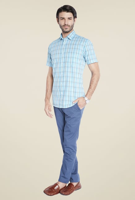 ColorPlus Turquoise Checks Shirt ColorPlus Turquoise Checks Shirt