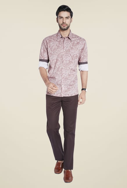 ColorPlus Maroon Printed Shirt ColorPlus Maroon Printed Shirt