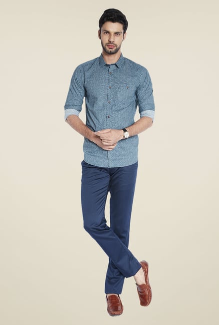 ColorPlus Blue Printed Shirt ColorPlus Blue Printed Shirt