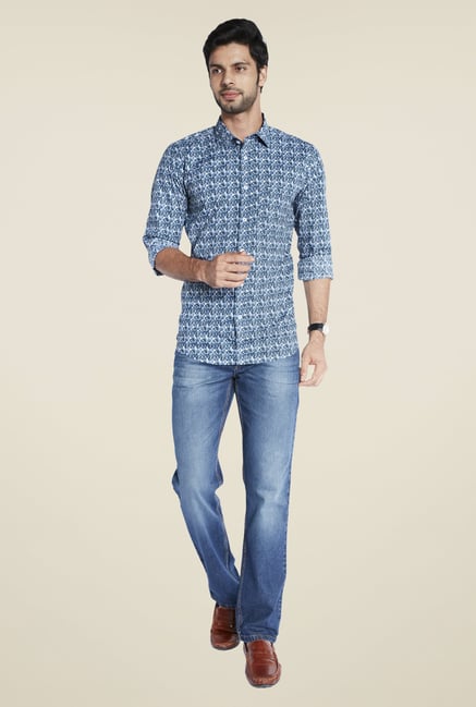 ColorPlus Blue Printed Shirt ColorPlus Blue Printed Shirt